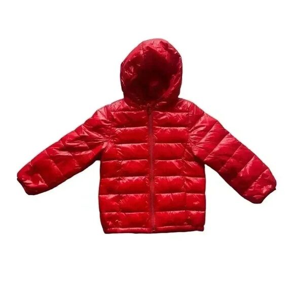 Red Hooded Down Jacket Kids' Lightweight Puffer Jacket Winter Coat SZ 3T #1735 - Picture 1 of 10